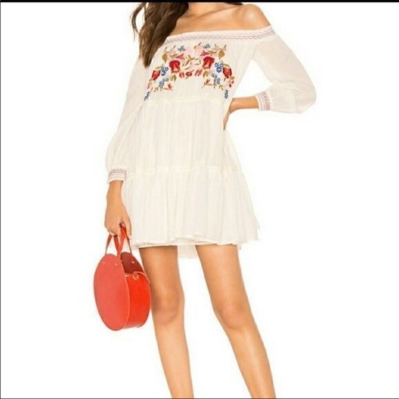 ✨SOLD✨Free People Ivory Sunbeams Mini Dress Size L - Picture 6 of 16